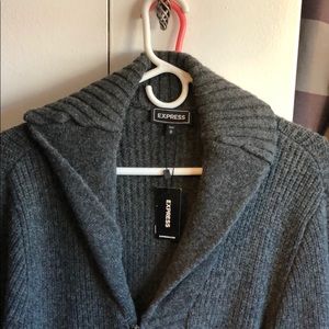 NWT. Express sweater. Size M. Grey with zip up